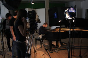 Media Arts & Technology - Video Students Recording a Piano Player