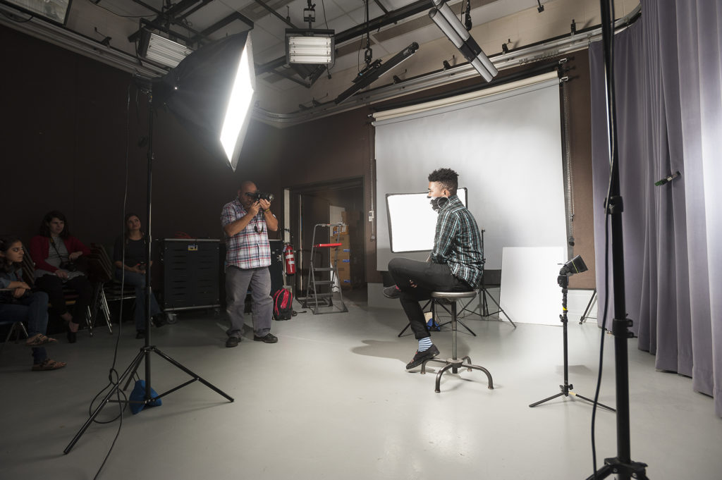 Media Arts & Technology - Photography Students Taking Photos of Subjects in the Studio