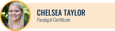 [headshot] Chelsea Taylor, Paralegal Certificate