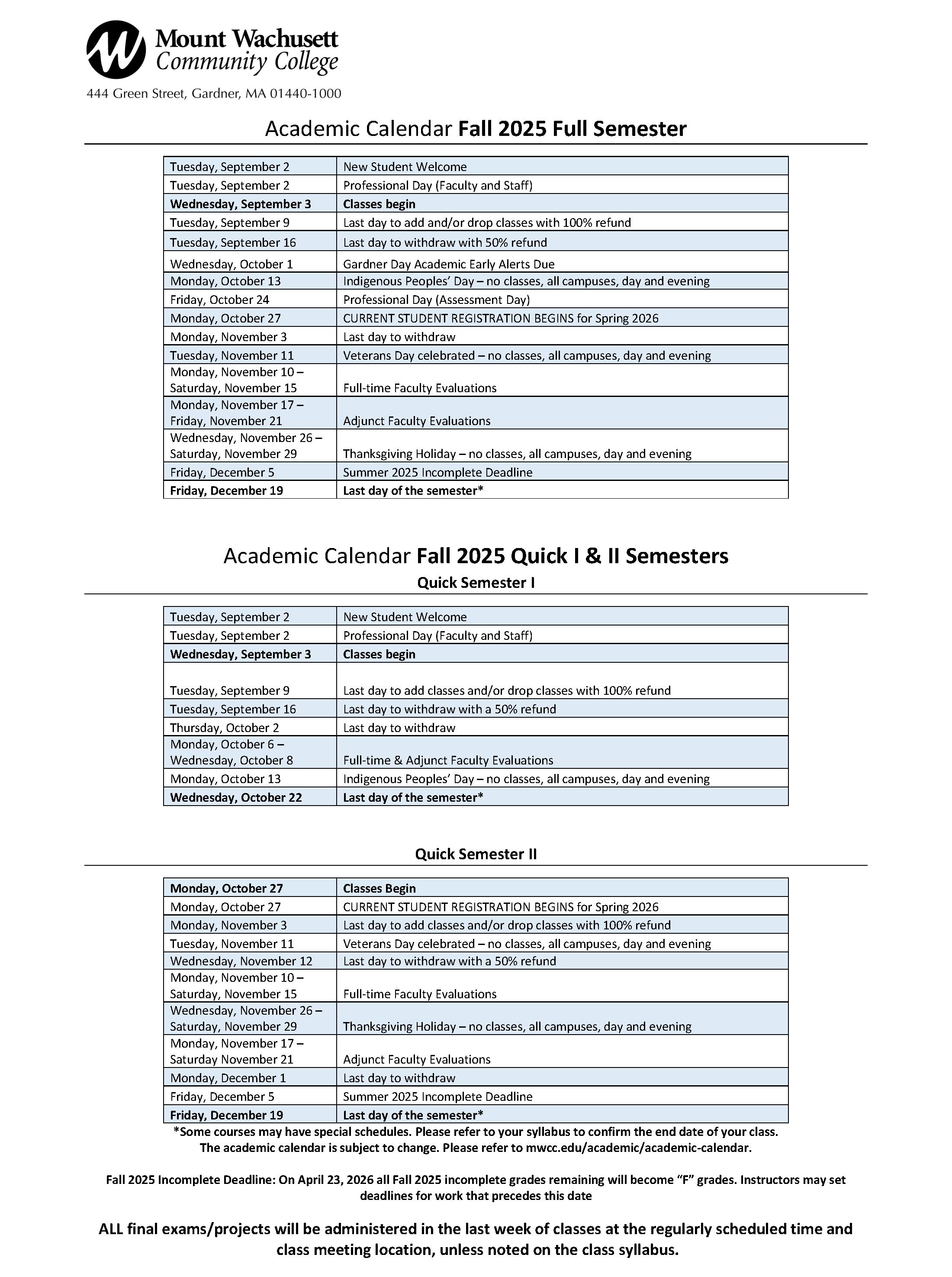 Academic Calendar Fall 2025 Semester V3_Page_1