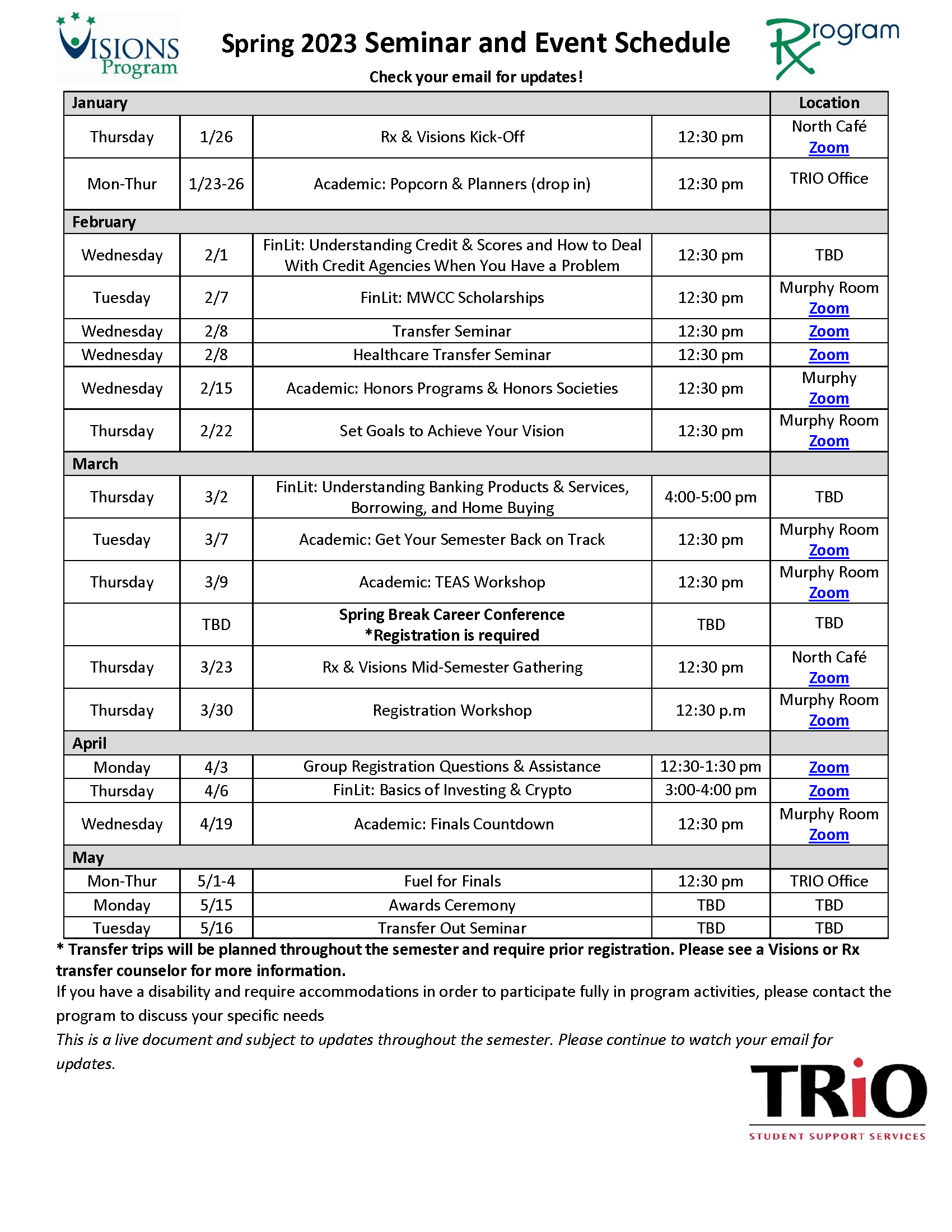Visions Seminars and Activities - Mount Wachusett Community College