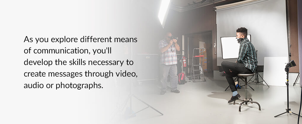 As you explore different means of communication, you’ll develop the skills necessary to create messages through video or audio.