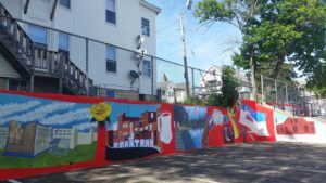 MWCC Students Working on Downtown Gardner Mural