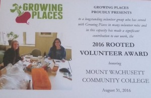 Growing Places Garden Project Honors MWCC for Civic Engagement