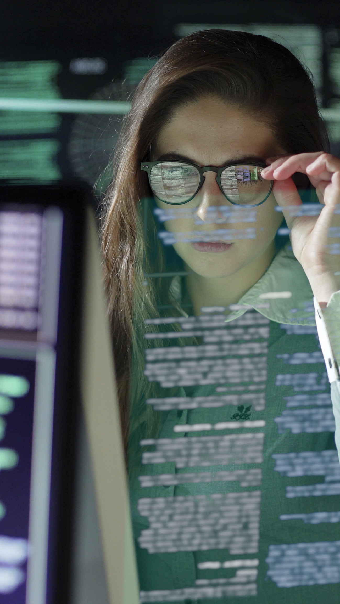 Monitors and see through text vertical