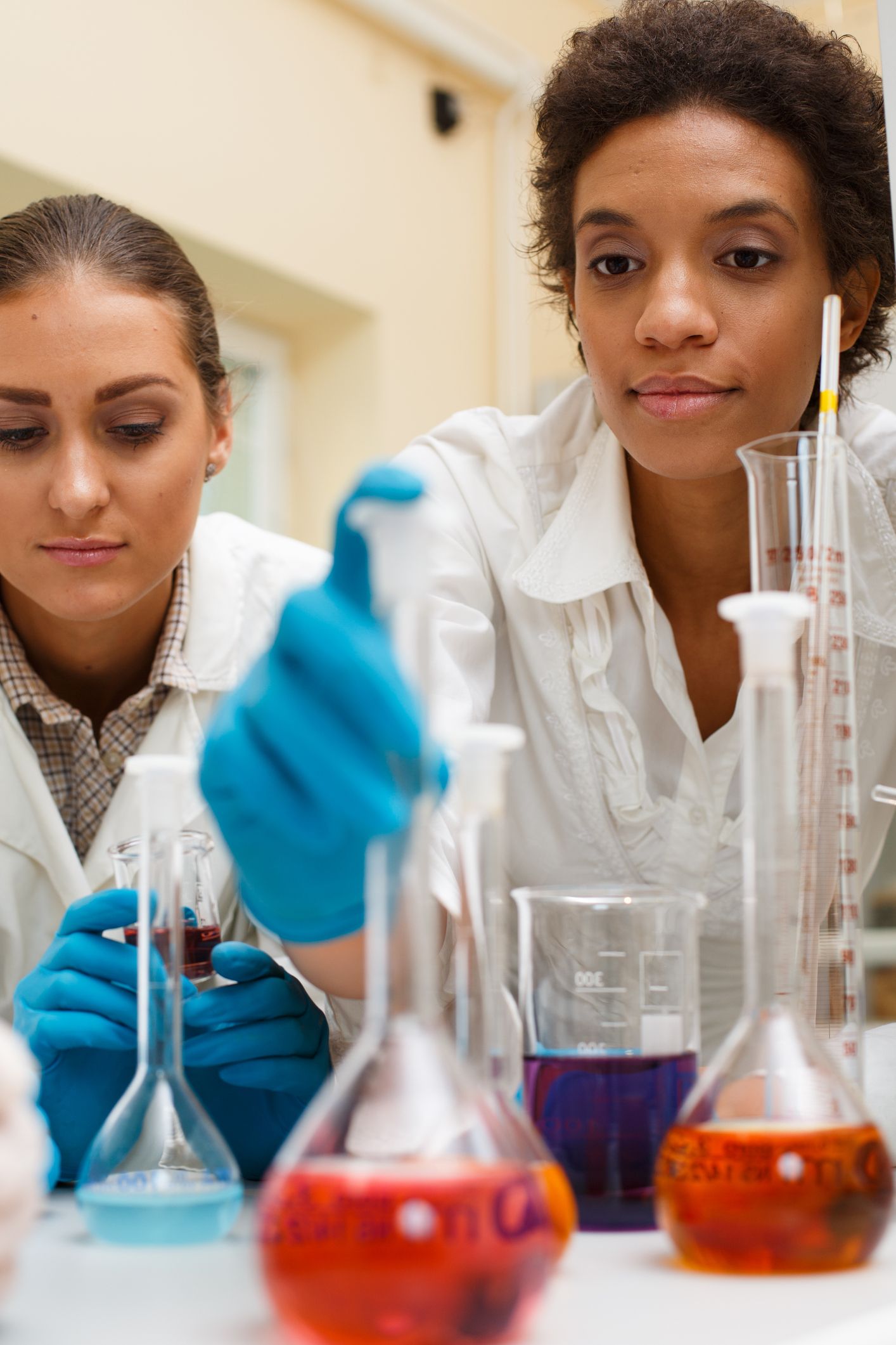 Science experiments in laboratory