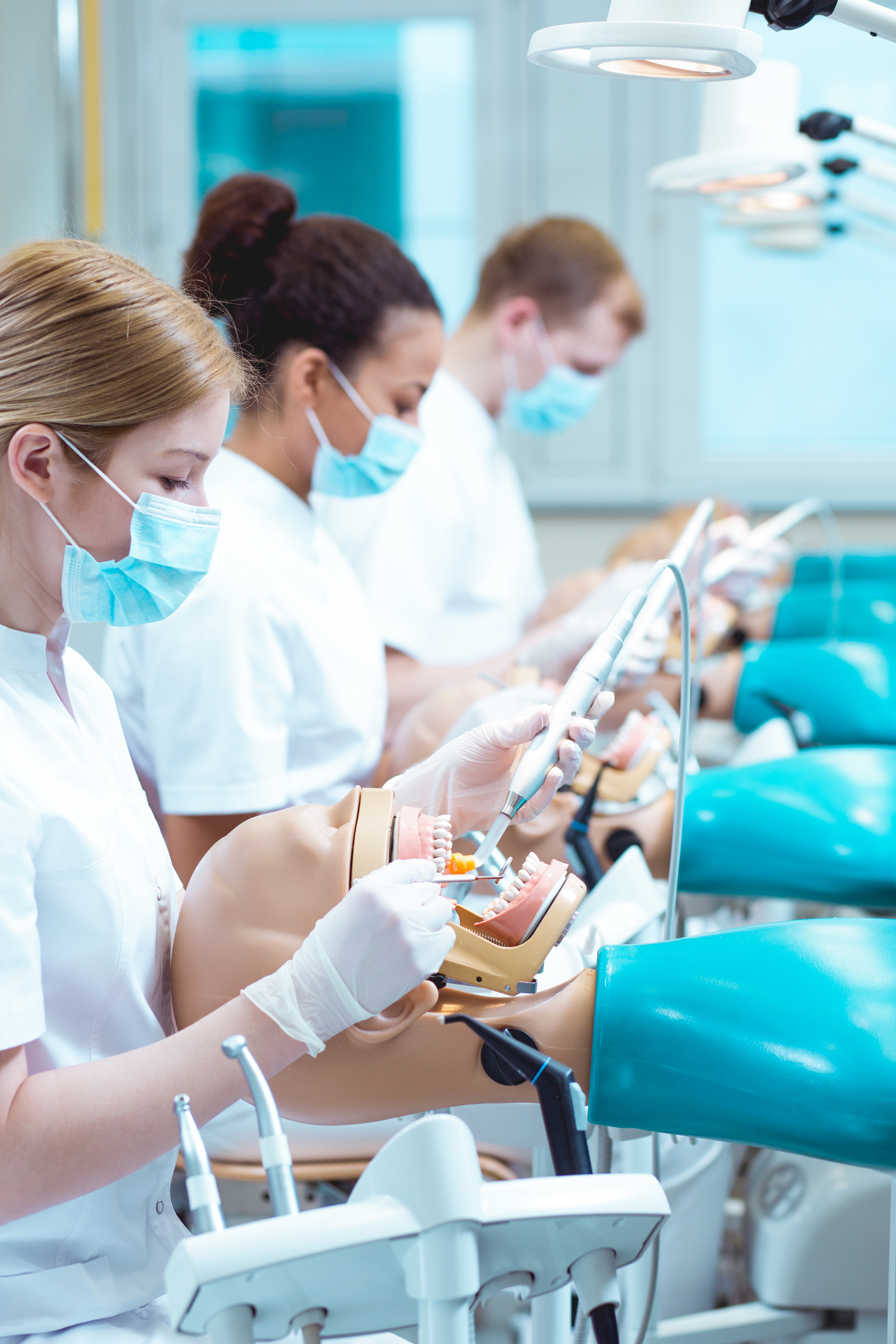 Three students of stomatology