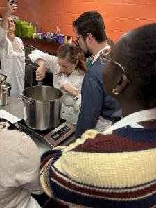 Study Abroad students cooking demonstration