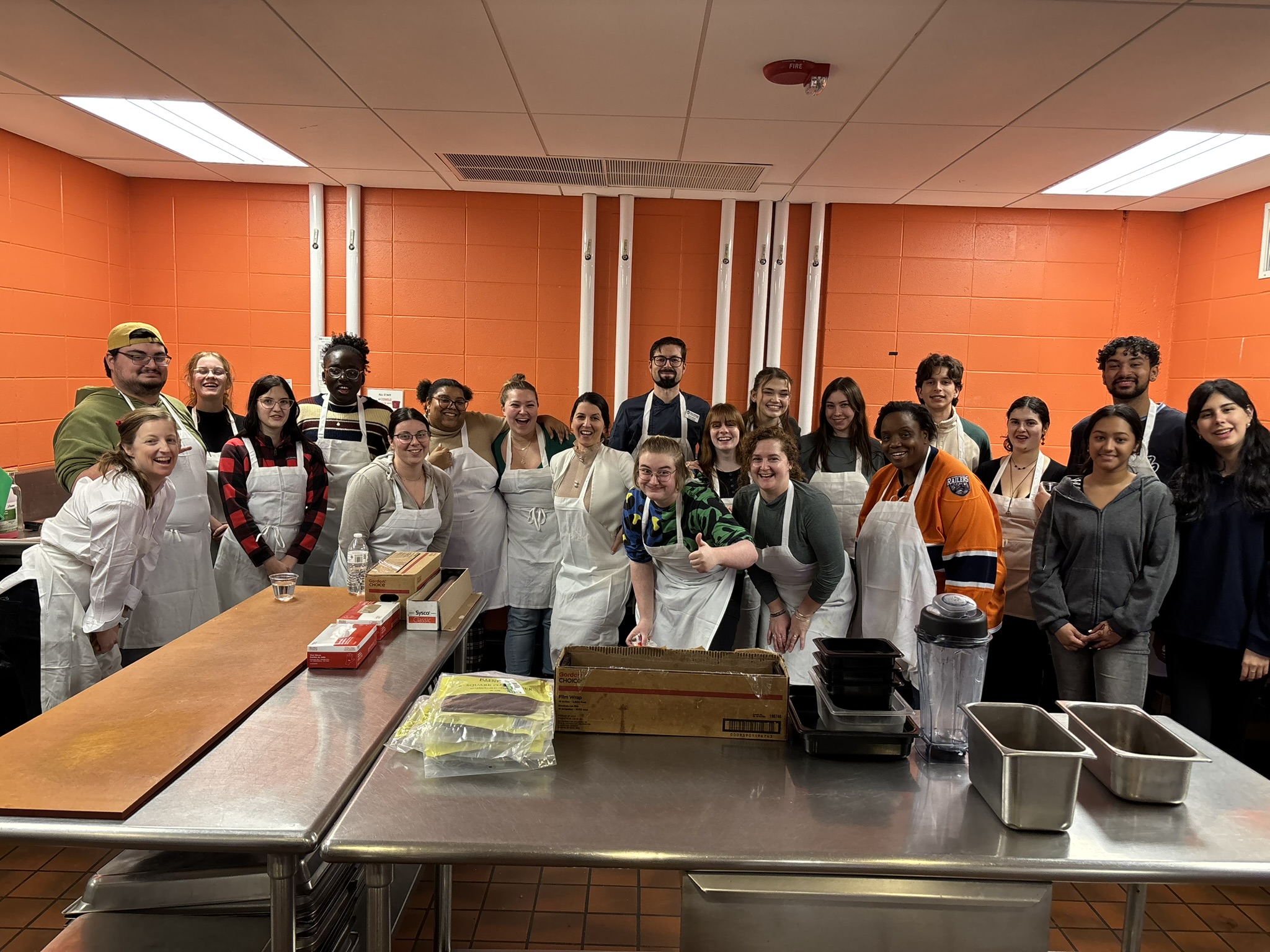 Study Abroad students cooking demonstration