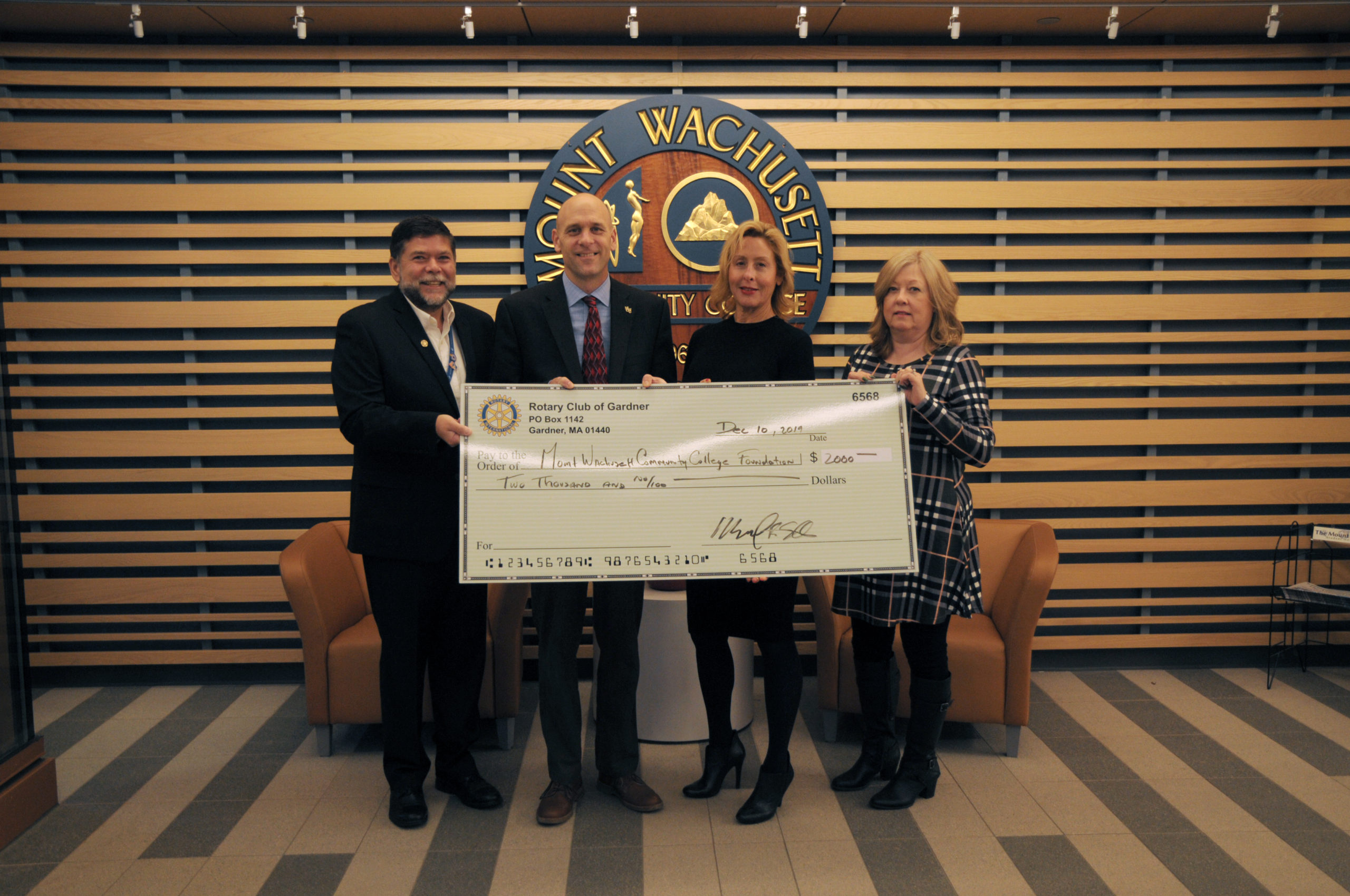 MWCC Receives Gardner Rotary Club Donation
