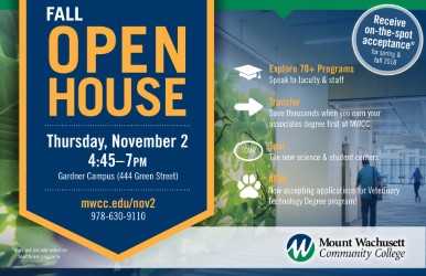 MWCC Open House Nov. 2 Gives Students Chance to Meet Faculty