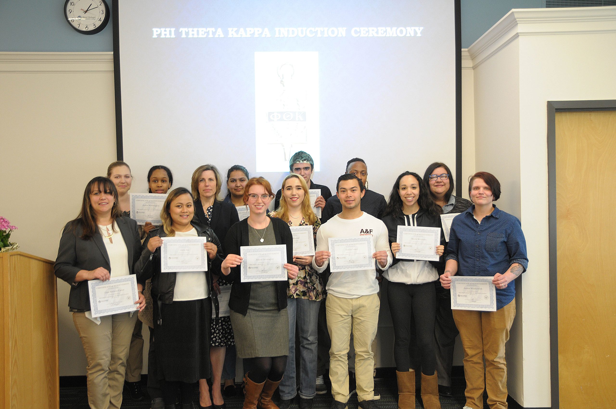 MWCC Inducts 56 New Members to International Honor Society Phi Theta Kappa