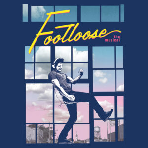 image of teen boy dancing under the title of the show, Footloose