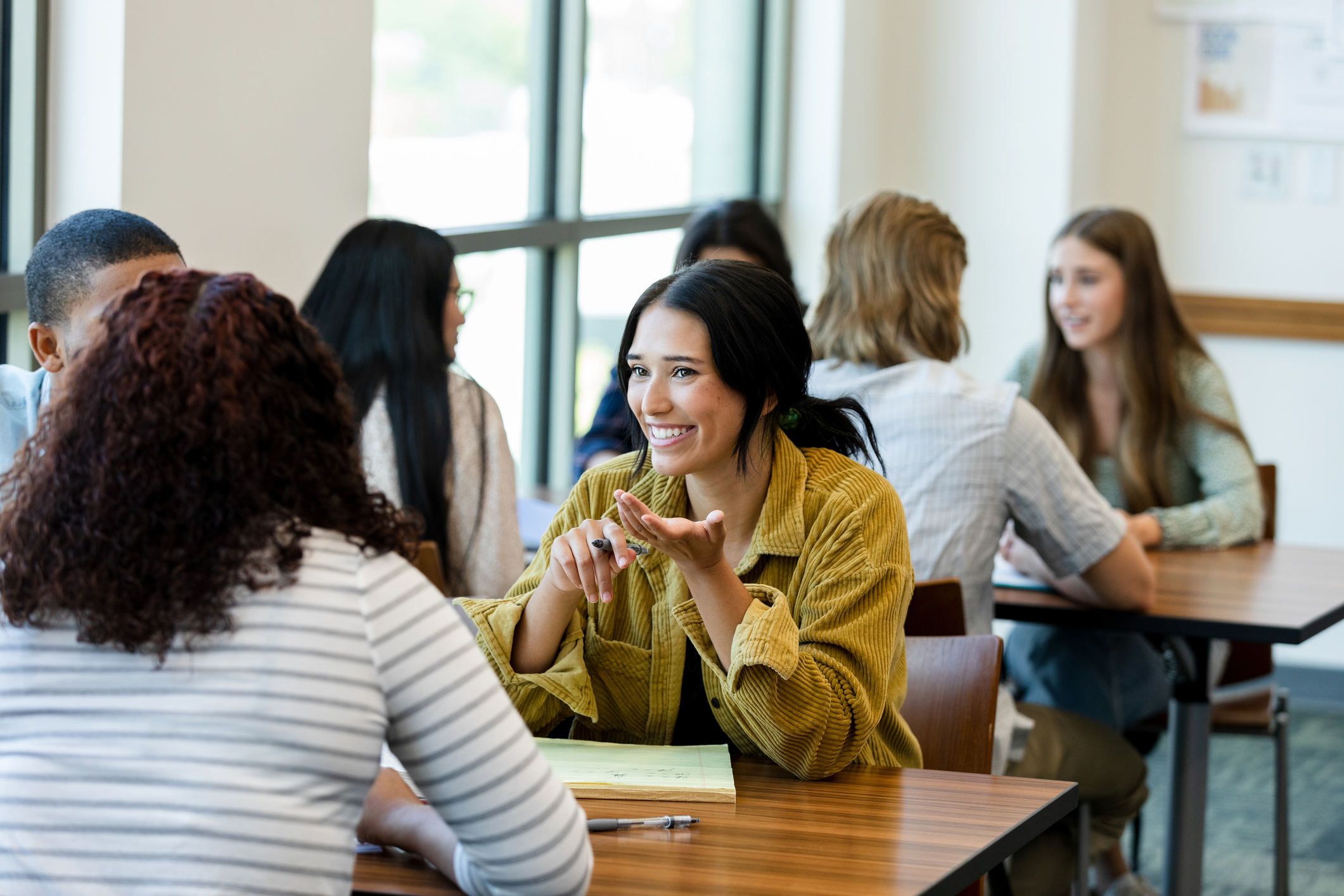 Diverse Students Collaborating in a Classroom Setting