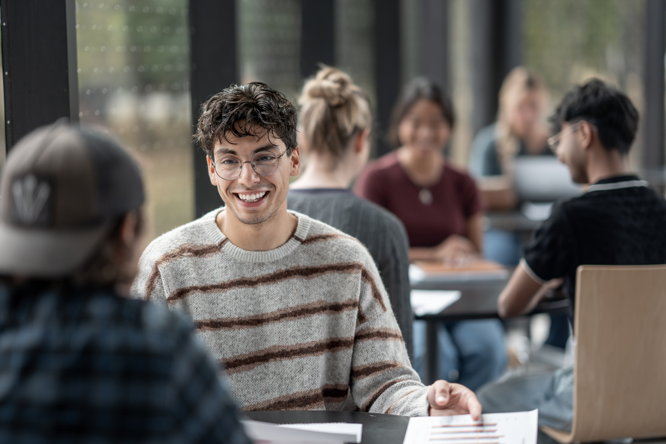Group of Young Adults Studying and Collaborating in a University Setting