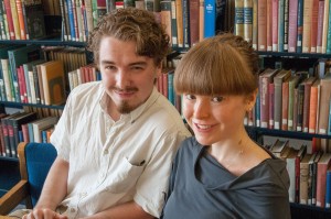 Thomas and Claudia Elbourn in the library