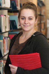 Brittany Brewer in the library