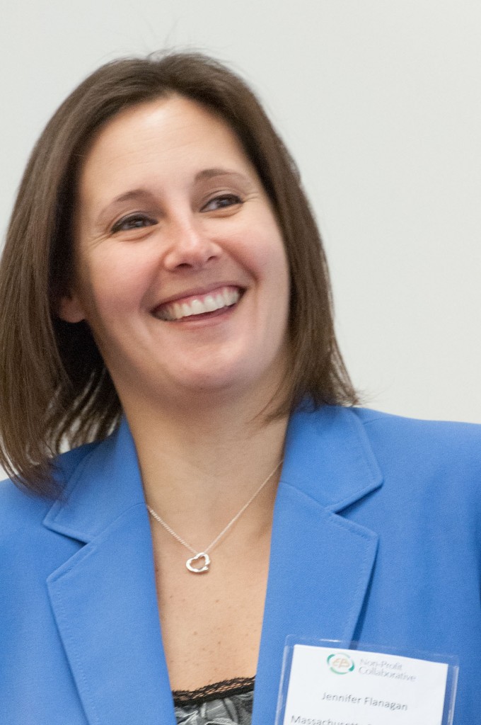 State Senator Jennifer Flanagan speaks to representatives of local nonprofits during a workshop on the generational transfer of leadership. Senator Flanagan encouraged baby boomers to be mentors to millennials.