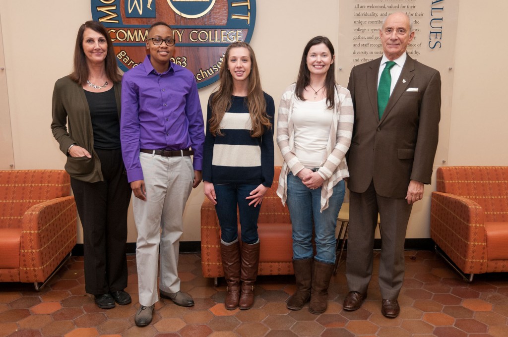 Diversity scholastic competition winners with Carla Morrissey and President Asquino