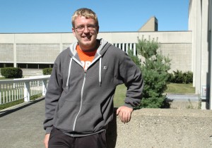 Charles “CJ” Husselbee outside at the Gardner campus