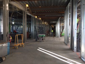 Third floor of the new STEM wing looking east back towards the future connection to the existing Haley Building