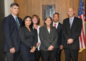 Group of the newest trustees with Chair Antonioni and President Vander Hooven